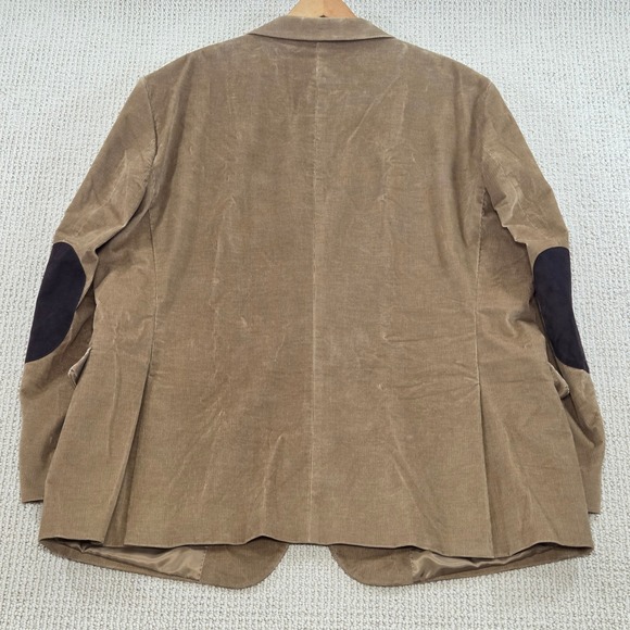 Stafford Classic Fit Corduroy Sport Coat Blazer Elbow Patch Mens‎ Brown 50R - Picture 3 of 8